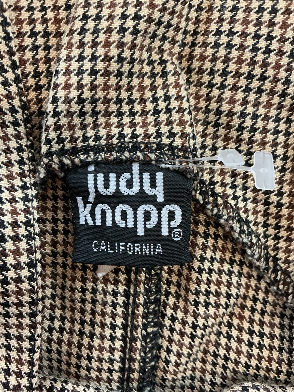 Judy Knapp Vintage 90s Vintage Houndstooth Pinafore Dress Size 3 - Picture 2 of 4